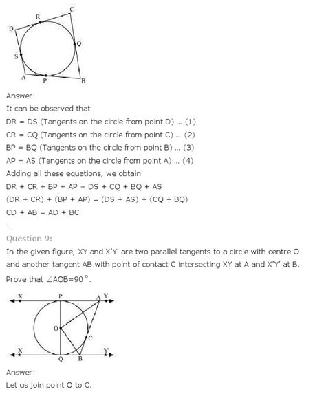 NCERT Solutions For Class 10 Maths Chapter 10 Circles